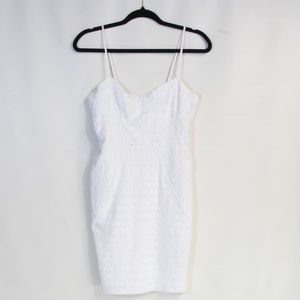 Forever 21 Women's White Sweetheart Bodycon Spaghetti Strap Mini Dress Size M